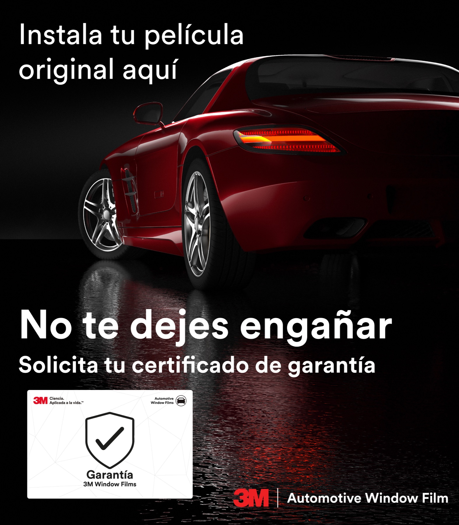Aviso de película original 3M con certificado de garantía
